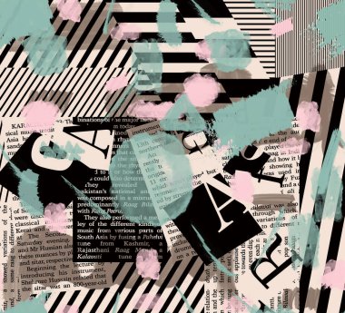 Seamless watercolor hand writing pattern, graffiti, hand writing, brush effect, geometric design.