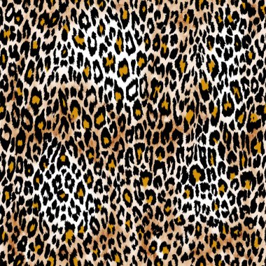 Seamless watercolor illustration leopard pattern, animal print.