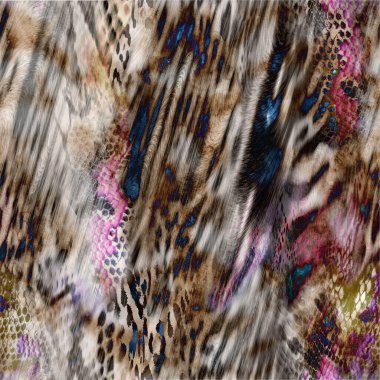 Seamless watercolor illustration leopard pattern, animal print.