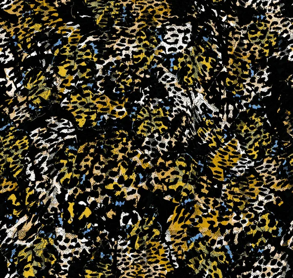 无缝隙水彩画豹纹 动物印刷品 — 图库照片