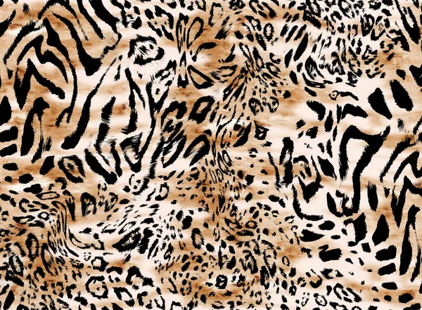 Seamless watercolor illustration leopard pattern, animal print.