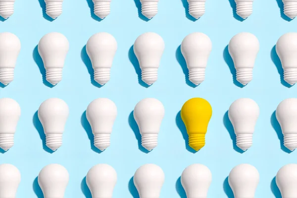 Light Bulb Success Business Ideas Creativity Inspiration Concepts Blue Background Stock Picture