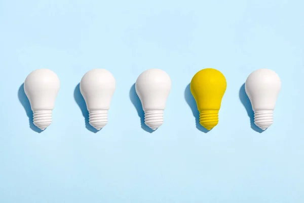 Light Bulb Success Business Ideas Creativity Inspiration Concepts Blue Background Stock Photo