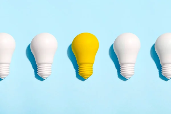Light Bulb Success Business Ideas Creativity Inspiration Concepts Blue Background Stock Image