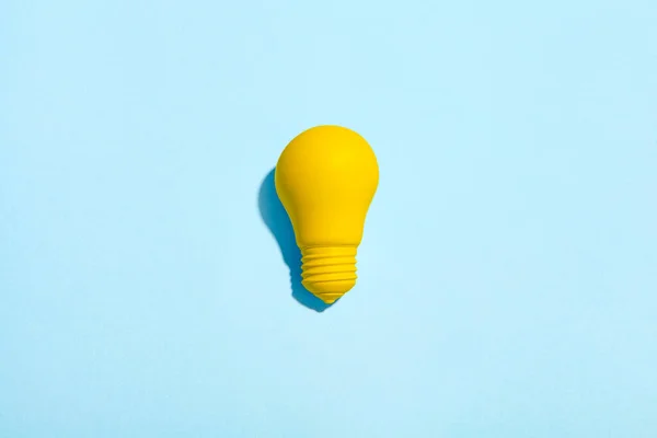 Lampsucces Business Ideeën Creativiteit Inspiratie Concepten Blauwe Achtergrond Doelstellingen Vlakke Stockfoto
