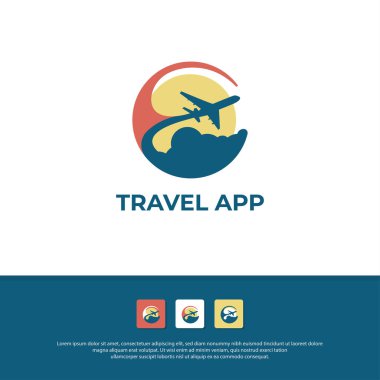 Modern Seyahat Ajansı logo tasarım vektör çizim şablonu