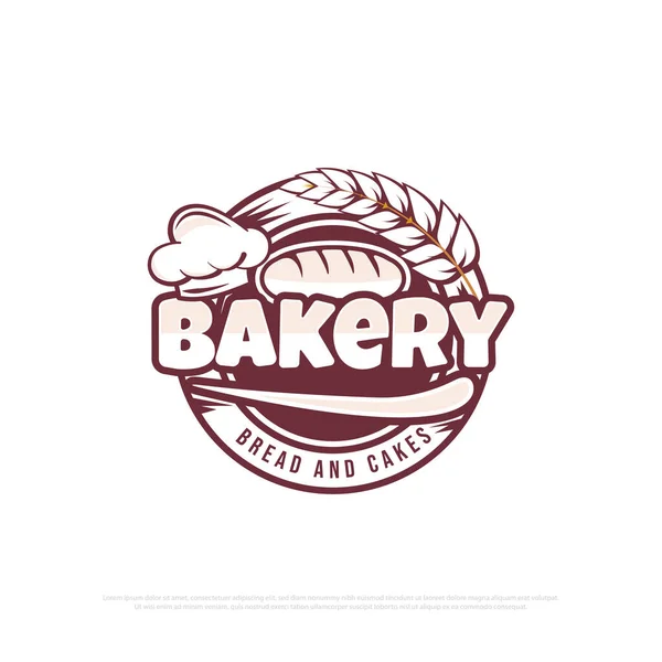 Bäckerei Logo Design Badge Vektor Besten Für Brot Und Kuchen — Stockvektor