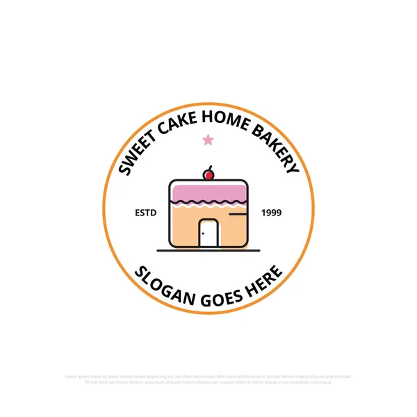 Piekarnia Domowe Logo Wektor Projektu Słodkie Ciasto Wektor Ilustracja Najlepiej — Wektor stockowy