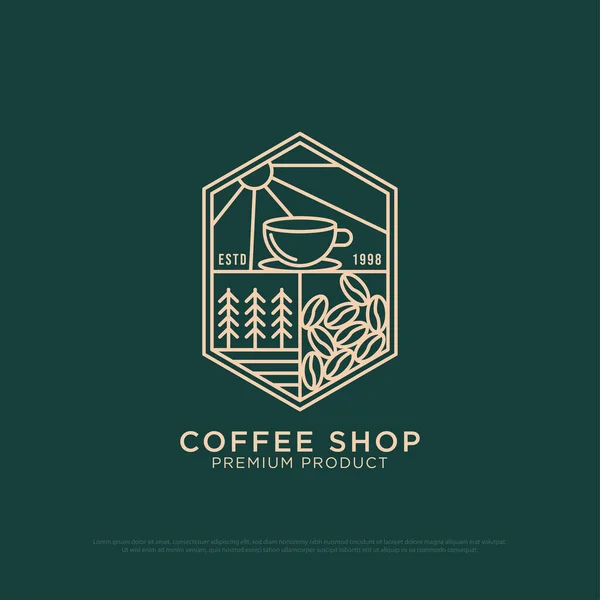 Vetor Design Logotipo Loja Café Livre Ilustração Logotipo Café Vintage — Vetor de Stock