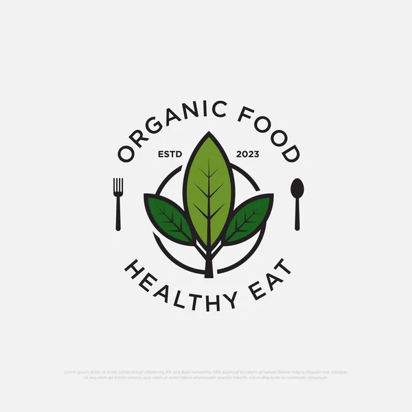 Vegan Comida Restaurante Logo Diseño Vector Bebidas Orgánicas Saludables Vector — Vector de stock