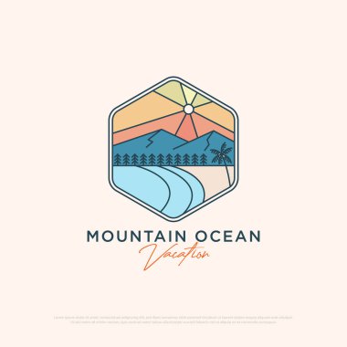 Mountain Ocean tatil logosu tasarımı, seyahat acentası logo çizimi