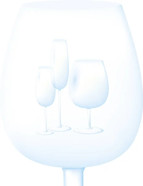 Ensemble Verres Vin Sur Fond Blanc Illustration Vectorielle — Image vectorielle