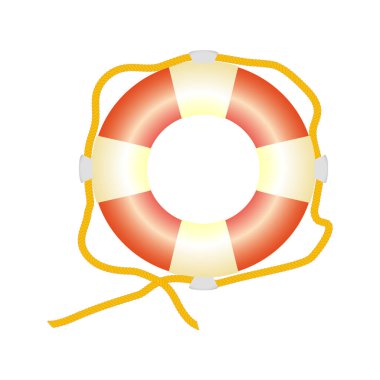 White and red lifebuoy. Vector illustration