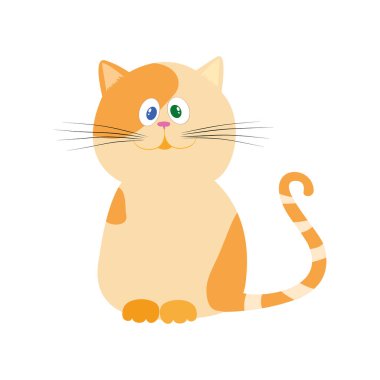 Sevimli Hayvan Çizgi Filmi Tarzı Olan Bir Kedi Çizimi