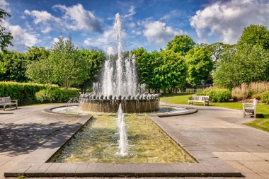The Diamond Jubilee Fountain in The Goswells park, Windsor, Berkshire, England, UK. It was built to commemorate Queen Elizabeth IIs Diamond Jubilee in 2012.