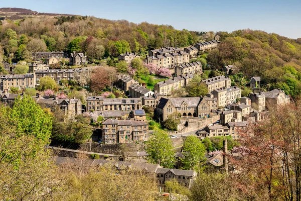 April 2022 Hebden Bridge West Yorkshire Sunny Day Spring View — Stock Photo, Image