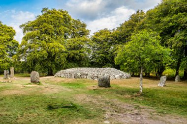 The North East Cairn and standing stones at Clava, near Inverness, Highland, Scotland.