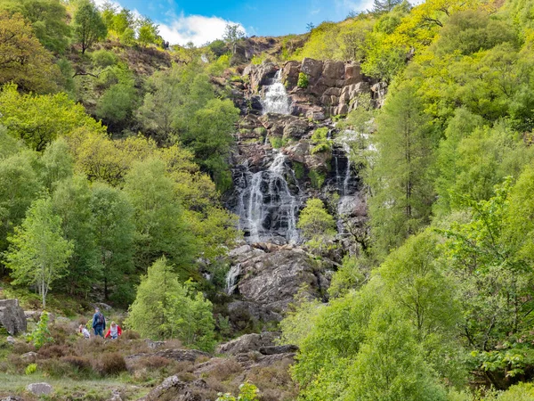 May 2019 Lake Vyrnwy Powys Wales Rhiwargor Waterfall Pistyll Rhyd Stock Photo