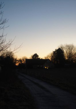 Ağacı ve çiti olan güzel bir manzara.