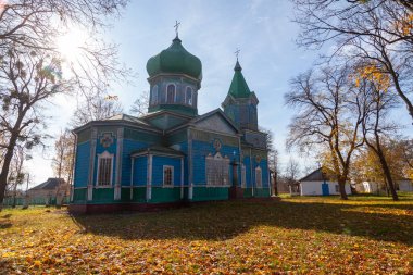 Ternivka, Cherkasy bölgesi, Ukrayna - 22 Ekim 2022: Selanik St. Dmytro Kilisesi Ternivka köyü 