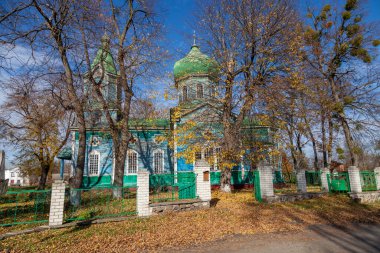 Ternivka, Cherkasy bölgesi, Ukrayna - 22 Ekim 2022: Selanik St. Dmytro Kilisesi Ternivka köyü 