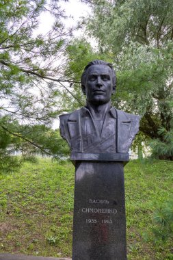 Biivtsi, Poltava Oblastı, Ukrayna - 9 Ağustos 2023: Ünlü Ukraynalı şair Vasyl Symonenko anıtı