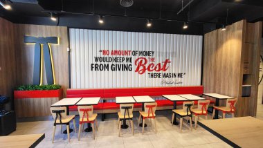 Kyiv, Ukraine - august 19, 2024: View inside the KFC restaurant. clipart