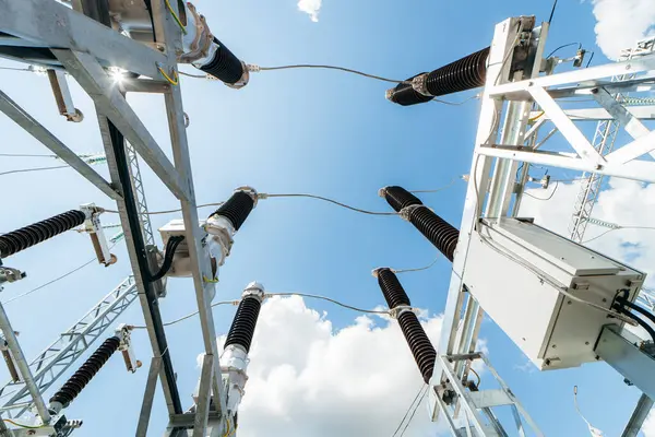 Stock image Modern new power station. The equipment used to raise or lower voltage, high voltage power station. Electrical Transformer