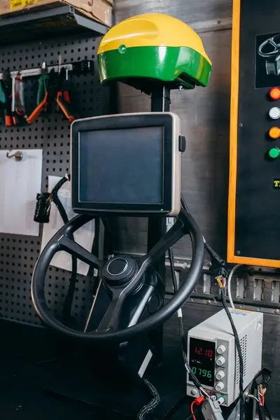 stock image Simulator of autopilot system for tractor or harvester