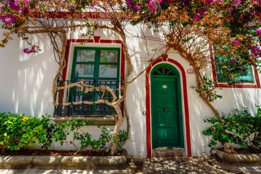 A street scene in Puerto de Mogan Gran Canaria, Canary Islands, Spain