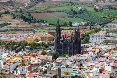 Top view of the Arucas city, Canary Island, Spain clipart