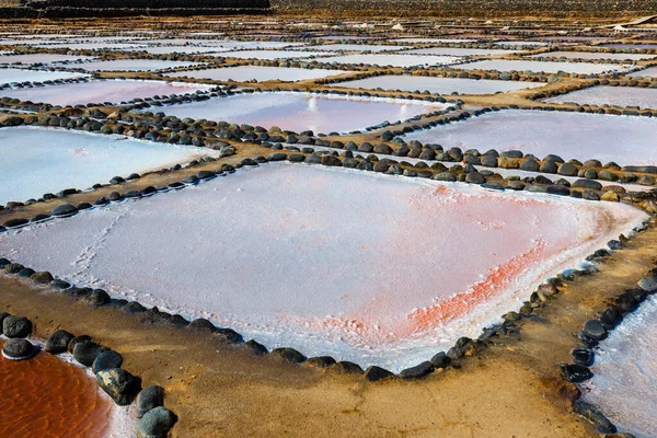 Gran Canaria Salinas Tenefe Salt Evaporation Ponds Southeastern Part Island Imagem De Stock