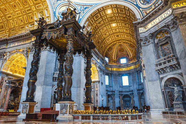 Cidade Vaticano Roma Novembro 2023 Detalhes Arquitetônicos Cúpula Cúpula Baldacchino — Fotografia de Stock