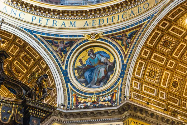 Βατικανό Ιταλία Νοεμβρίου 2023 Εσωτερική Τοιχογραφία Στην Οροφή Της Βασιλικής — Φωτογραφία Αρχείου