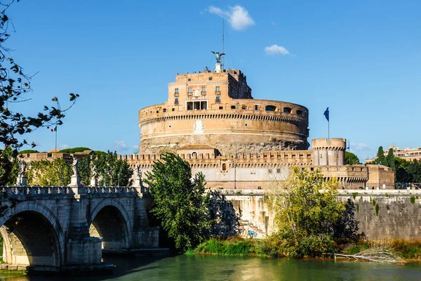 Castel Sant Angelo Vagy Mauzóleuma Hadrianus Rómában Olaszország Épült Ókori Stock Fotó