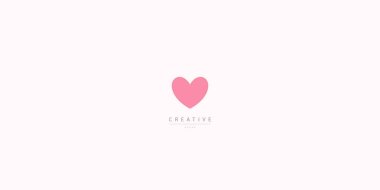 Heart logo. Pink vector heart icon. clipart