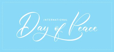 Barış Günü metni. Vektör el yazısı el yazısı tasarımı. Uluslararası Barış Günü el yazısı