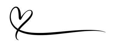 Metninizi yerleştirmek için kalp hat hattı. Vektör el çizimi dekorasyon ögesi.