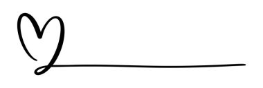 Metninizi yerleştirmek için kalp hat hattı. Vektör el çizimi tasarım ögesi.