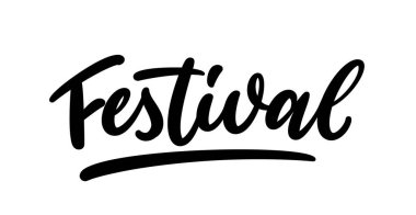 Festival, el çizimi el yazısı harf dizaynı. Modern el yazısı fırça metni.