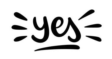 Evet, el çizimi harf tasarımı. Modern el yazısı yazı metni