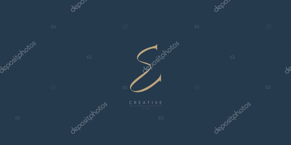 Unique letter E logo design. Luxury initial monogram. Creative elegant design letter E