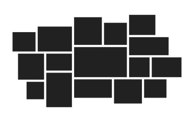 İç tasarım için fotoğraf kolajı şablonu. Fotoğraf montajı için vektör kolajı düzeni