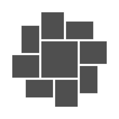 İç tasarım için boş fotoğraf çerçevesi kolajı. Fotoğraf montajı için vektör kolajı düzeni