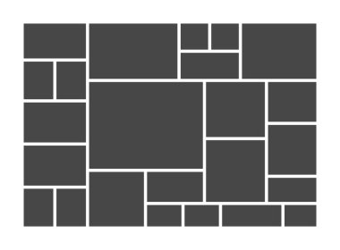 İç tasarım için fotoğraf kolajı çerçevesi bileşimi. Grafik tasarımı için vektör kolajı