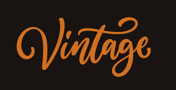 Vintage. Hand drawn lettering composition for tee shirt print design. Vector modern brush text