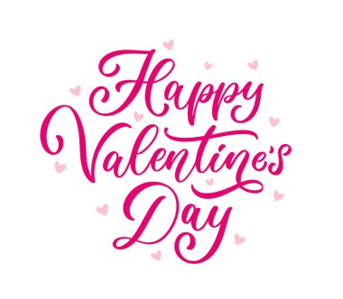 Sevgililer Günün kutlu olsun tipografi tasarımı. Güzel el yazısı kompozisyonu. Sevgililer Günü için tatil el yazısı.