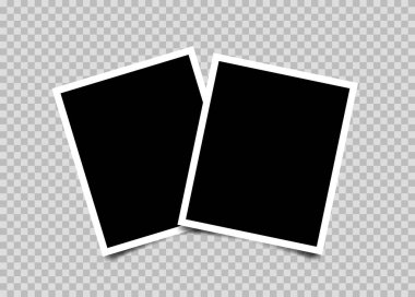 Gerçekçi ikili fotoğraf çerçevesi şeffaf arkaplanda izole edildi