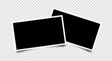 Gerçekçi ikili fotoğraf çerçevesi şeffaf arkaplanda izole edildi.