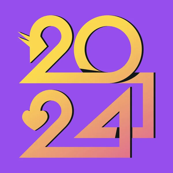 Feliz Ano Novo Chinês 2024 Signo Zodíaco Ano Dragão Cartão —  Vetores de Stock